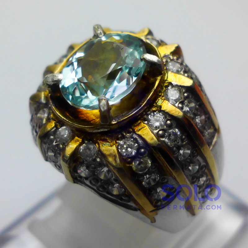 Cincin Pria Aquamarine