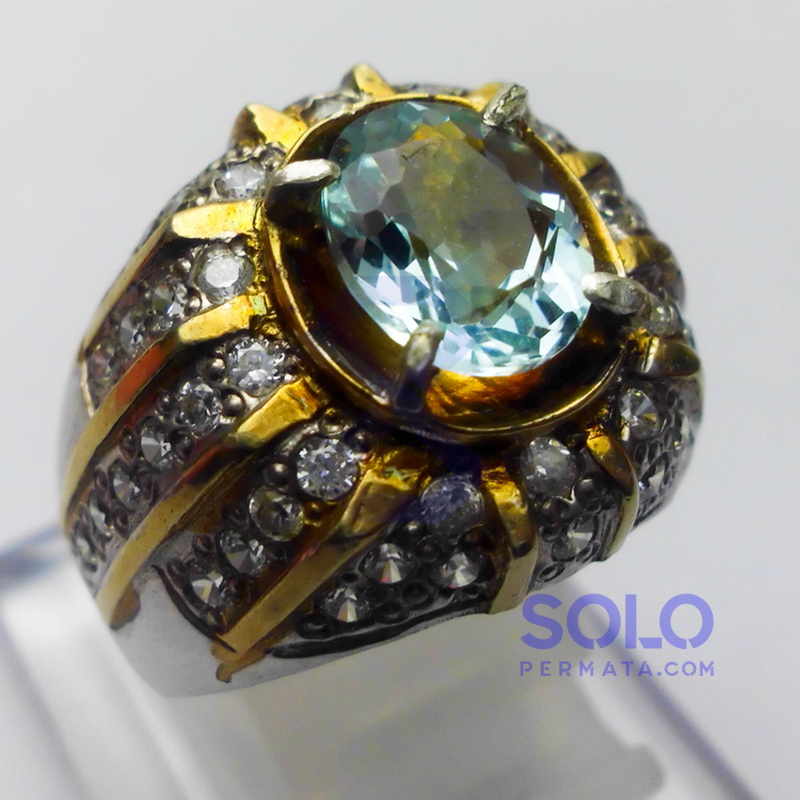 Cincin Pria Aquamarine